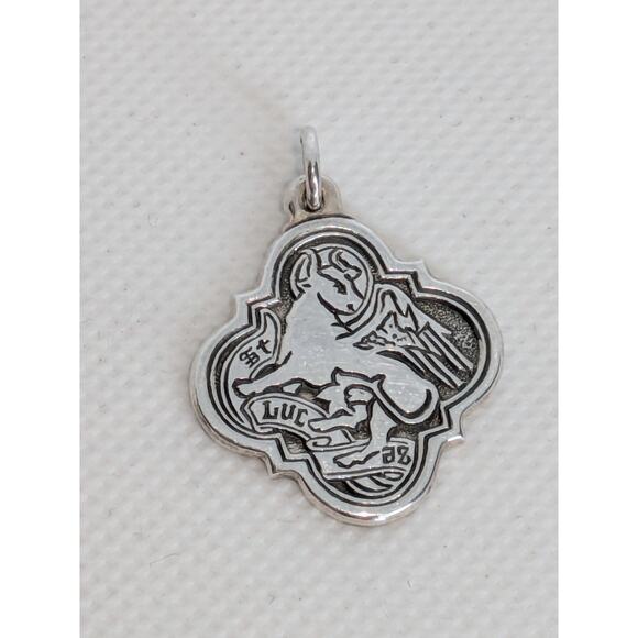 RARE James Avery Retired Sterling Silver St. Luke Pendant Charm Luc Winged Bull